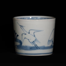 画像をギャラリービューアに読み込む, 染付(そめつけ)蕎麦猪口(そばちょこ)-鷺(さぎ)