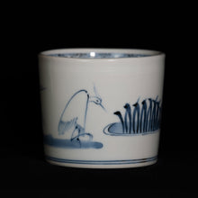 画像をギャラリービューアに読み込む, 染付(そめつけ)蕎麦猪口(そばちょこ)-鷺(さぎ)