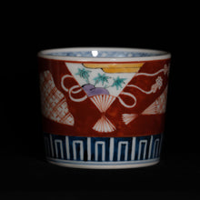 画像をギャラリービューアに読み込む, 染錦(そめにしき)蕎麦猪口(そばちょこ)-扇文(おうぎ)