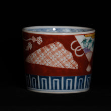 画像をギャラリービューアに読み込む, 染錦(そめにしき)蕎麦猪口(そばちょこ)-扇文(おうぎ)