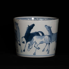 画像をギャラリービューアに読み込む, 染付(そめつけ)蕎麦猪口(そばちょこ)-馬九(うまくいく)-