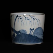 画像をギャラリービューアに読み込む, 染付(そめつけ)蕎麦猪口(そばちょこ)-蛇籠(じゃかご)