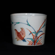 画像をギャラリービューアに読み込む, 錦(にしき)蕎麦猪口(そばちょこ)-鶉文(うずら)ー