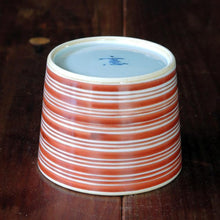 画像をギャラリービューアに読み込む, 赤絵(あかえ)蕎麦猪口(そばちょこ)-独楽筋文(こますじ)