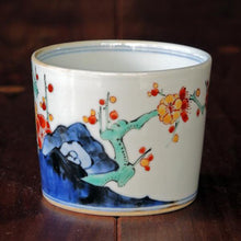 画像をギャラリービューアに読み込む, 染錦(そめにしき)蕎麦猪口(そばちょこ)-梅に鶯(うめにうぐいす)