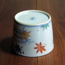 画像をギャラリービューアに読み込む, 染錦(そめにしき)蕎麦猪口(そばちょこ)-紅葉散し文(もみじちらし)