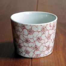 画像をギャラリービューアに読み込む, 錦(にしき)蕎麦猪口(そばちょこ)-赤絵桜詰(あかえ さくらづめ)
