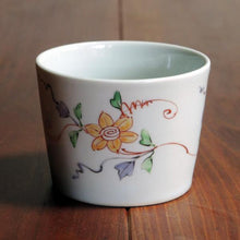 画像をギャラリービューアに読み込む, 錦(にしき)蕎麦猪口(そばちょこ)-鉄線花文(てっせんか)