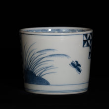 画像をギャラリービューアに読み込む, 染付(そめつけ)蕎麦猪口(そばちょこ)-市松薄文(いちまつ すすき)