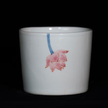 画像をギャラリービューアに読み込む, 染錦(そめにしき)蕎麦猪口(そばちょこ)-蓮(はす)