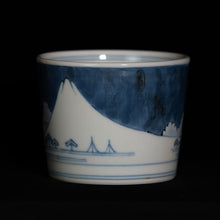 画像をギャラリービューアに読み込む, 染付(そめつけ)蕎麦猪口(そばちょこ)-富士山(ふじさん)