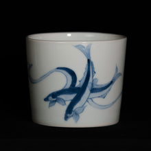 画像をギャラリービューアに読み込む, 染付(そめつけ)蕎麦猪口(そばちょこ)-鮎(あゆ)