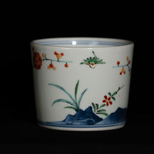 画像をギャラリービューアに読み込む, 染錦(そめにしき)蕎麦猪口(そばちょこ)-梅に鶯(うめにうぐいす)