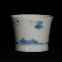 画像をギャラリービューアに読み込む, 染付(そめつけ)蕎麦猪口(そばちょこ)-広東碗型(かんとんわんがた) 葡萄(ぶどう)-