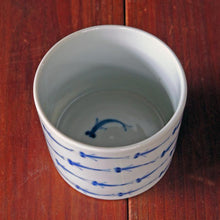 画像をギャラリービューアに読み込む, 染付(そめつけ)蕎麦猪口(そばちょこ)-めだか-