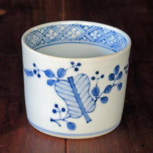 画像をギャラリービューアに読み込む, 染付(そめつけ)蕎麦猪口(そばちょこ)-書物(しょもつ)