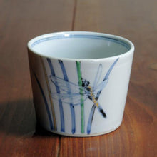 画像をギャラリービューアに読み込む, 染錦(そめにしき)蕎麦猪口(そばちょこ)-蜻蛉(とんぼ)