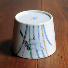 画像をギャラリービューアに読み込む, 染錦(そめにしき)蕎麦猪口(そばちょこ)-蜻蛉(とんぼ)