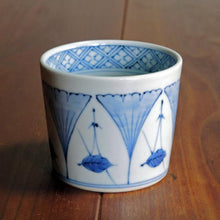 画像をギャラリービューアに読み込む, 染付(そめつけ)蕎麦猪口(そばちょこ)-六方銀杏(ろっぽう いちょう)