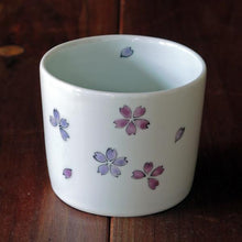 画像をギャラリービューアに読み込む, 錦(にしき)蕎麦猪口(そばちょこ)-桜散し文(さくらちらし)