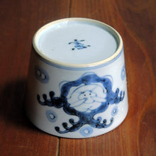 画像をギャラリービューアに読み込む, 染付(そめつけ)蕎麦猪口(そばちょこ)-波兎(なみうさぎ)(正面)-