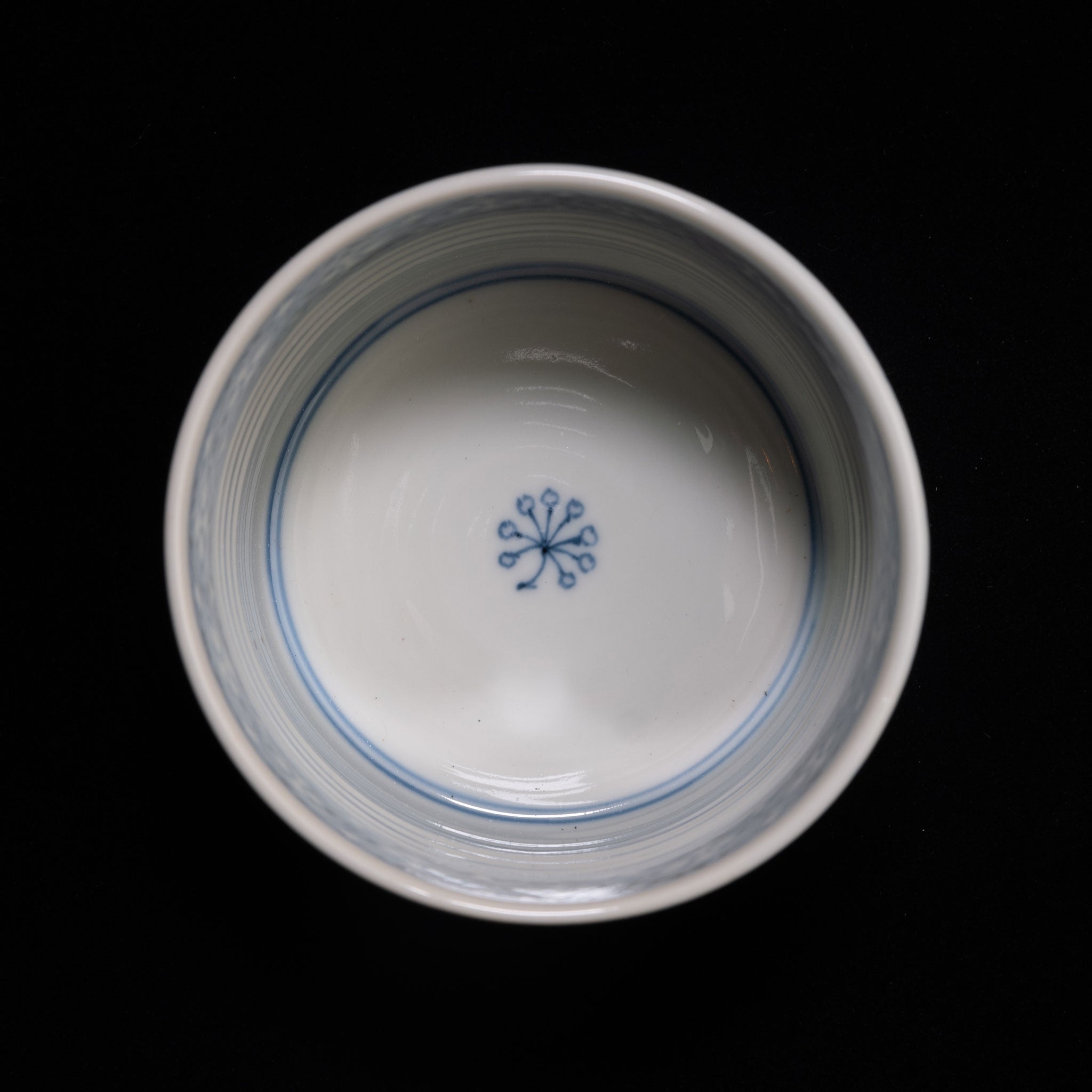 染付（そめつけ）蕎麦猪口（そばちょこ）－風船蔓唐草（ふうせん
