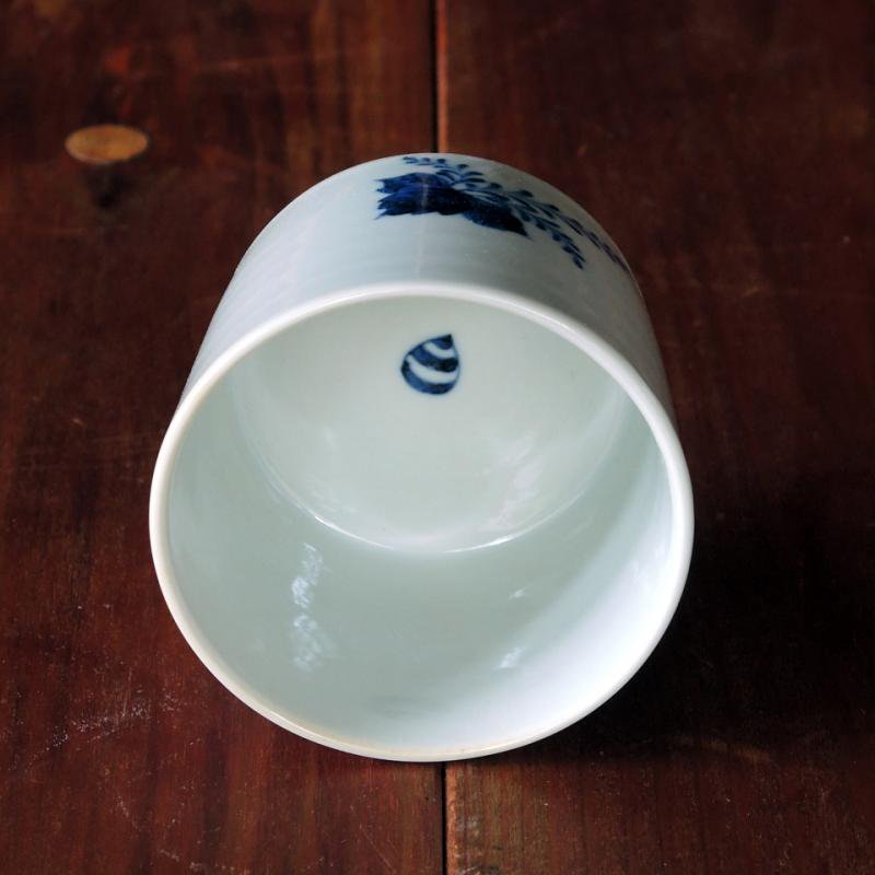 美品　染め付け　鳳凰　唐草　蕎麦猪口　そば猪口　時代物　絵柄が素敵な 美品染め付け鳳凰唐草蕎麦猪口そば猪口時代物絵柄が素敵な