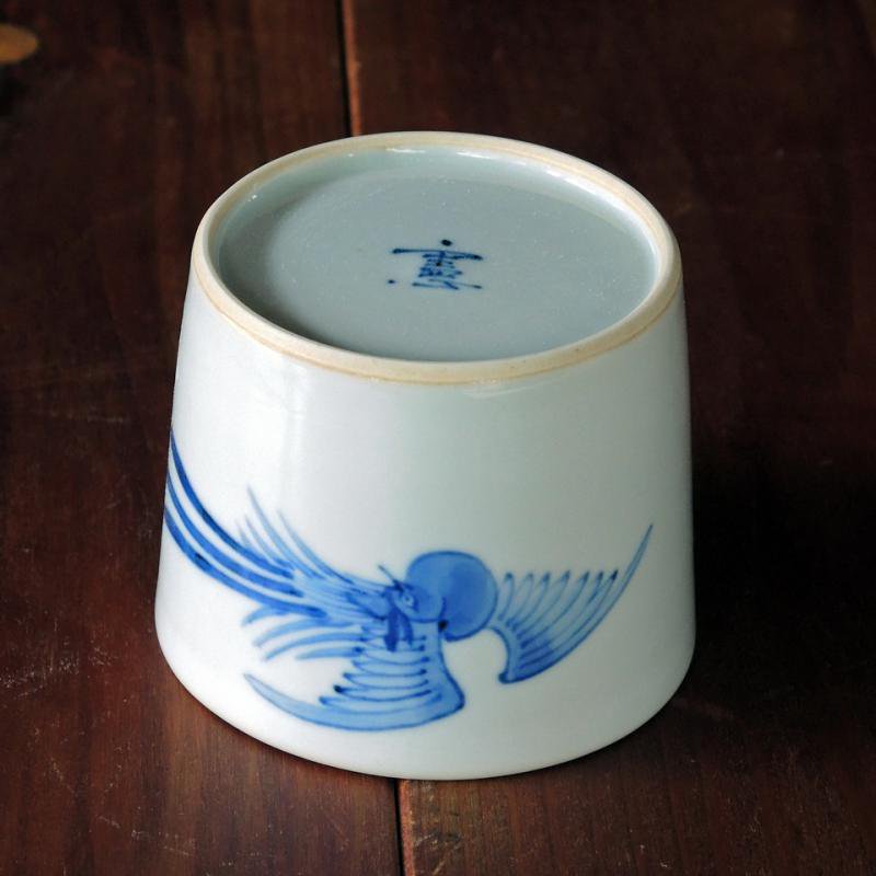 美品　染め付け　鳳凰　唐草　蕎麦猪口　そば猪口　時代物　絵柄が素敵な 美品 染め付け 鳳凰 唐草 蕎麦猪口 そば猪口 時代物 絵柄が素敵